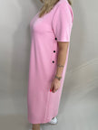 Sweatkleid Maxi mit Knöpfen in versch. Farben Artikel 5792