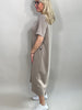 Sweatkleid Maxi mit Knöpfen in versch. Farben Artikel 5792