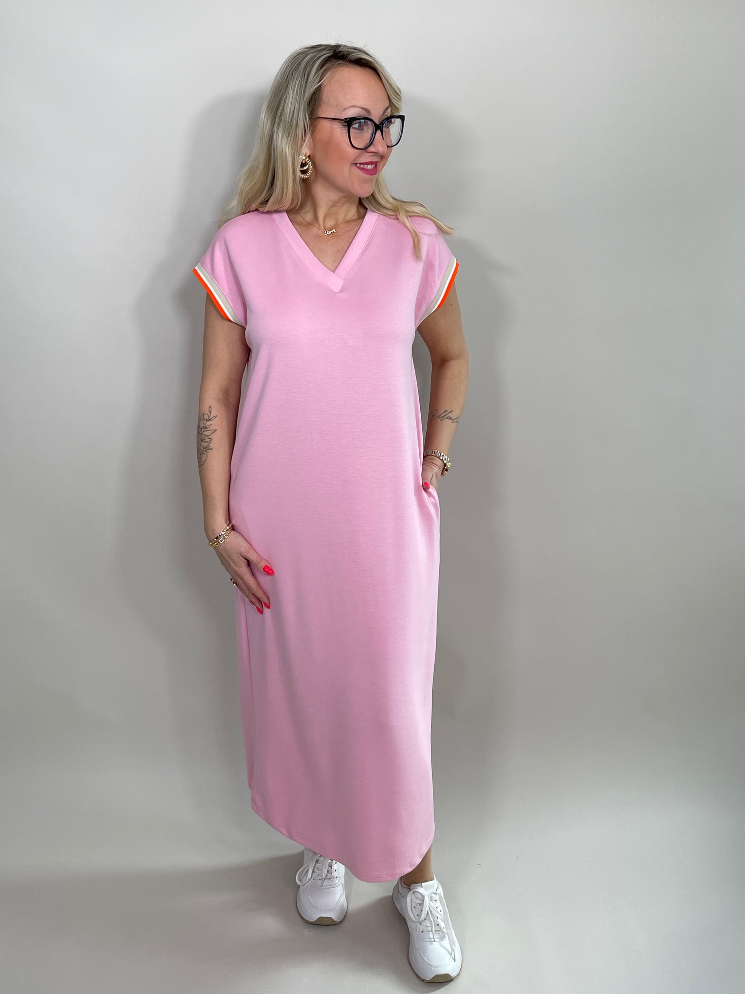 Sweatkleid Maxi in Rosa Artikel 5794