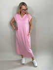 Sweatkleid Maxi in Rosa Artikel 5794