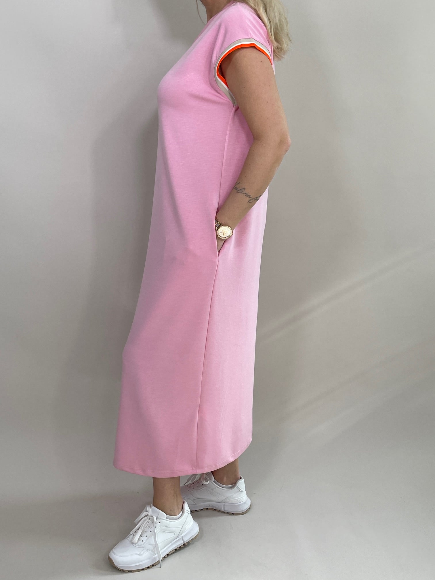 Sweatkleid Maxi in Rosa Artikel 5794