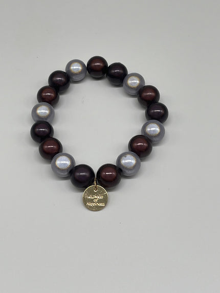 Armband Glasperlen in Braun/Weiß Artikel 6232