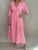 Musselin Kleid Leo Neonpink/Offwhite Artikel 5776