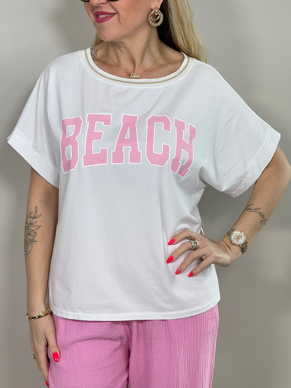 T-Shirt mit Aufdruck in versch. Farben