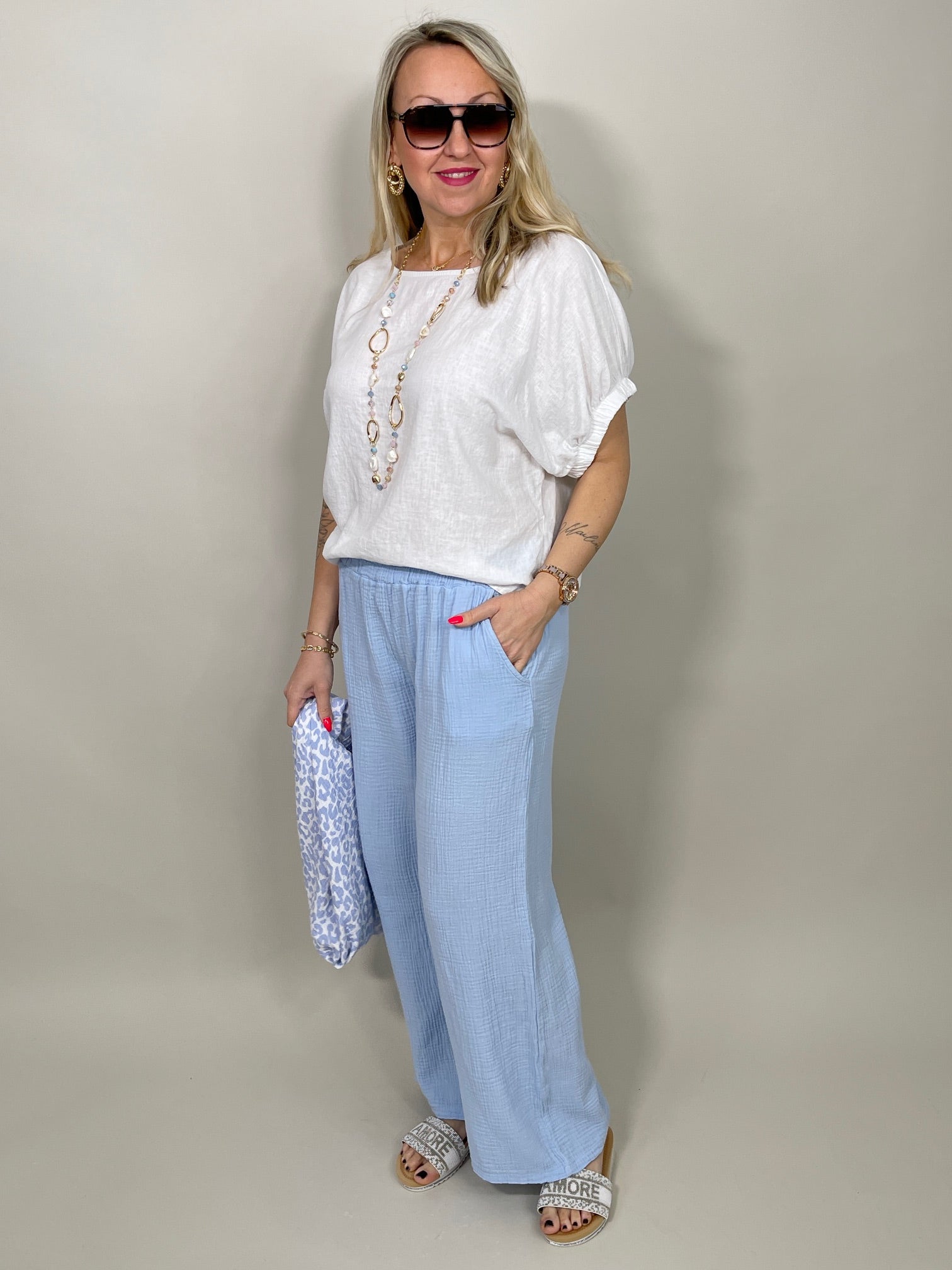 Blusenshirt Uni in versch. Farben Artikel 5784