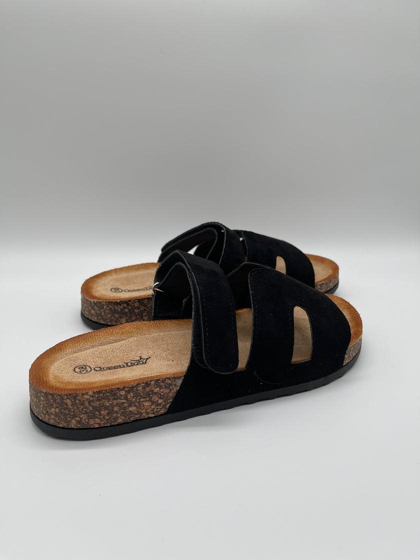 Pantolette mit Riemen in Schwarz Artikel 5193