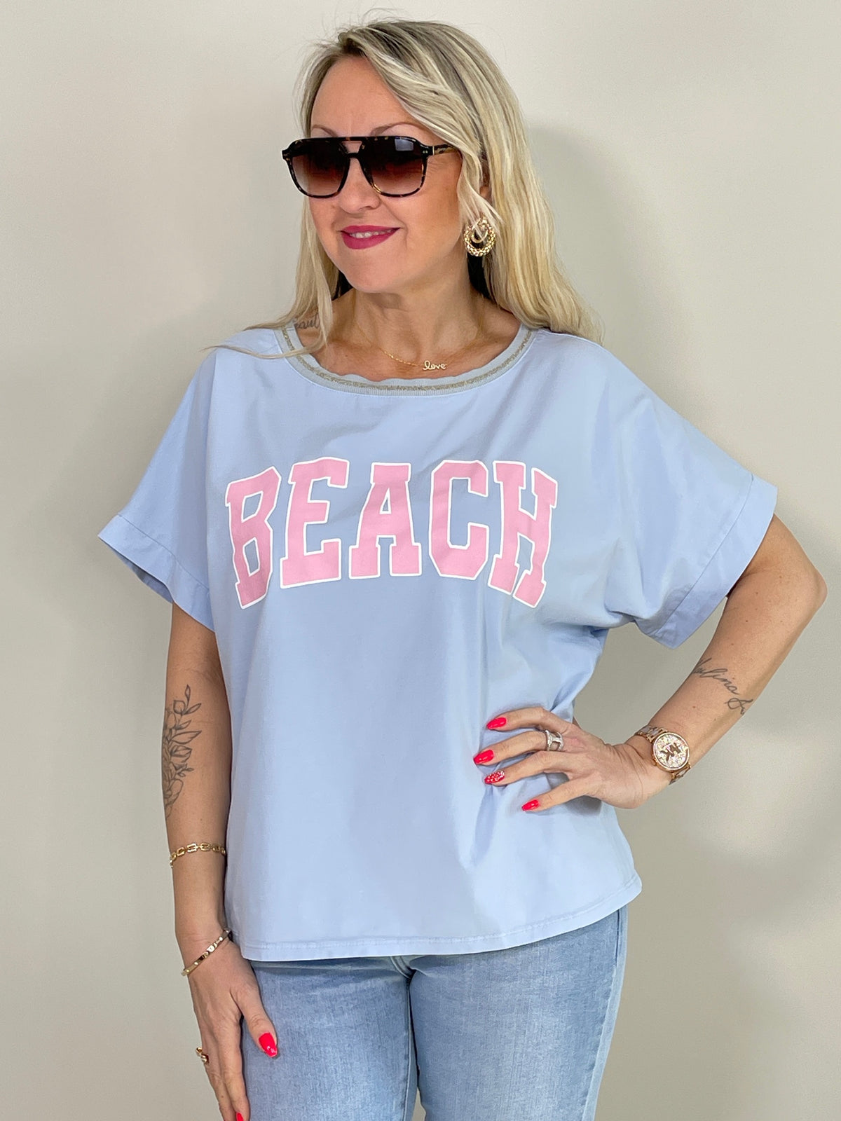 T-Shirt mit Aufdruck in versch. Farben
