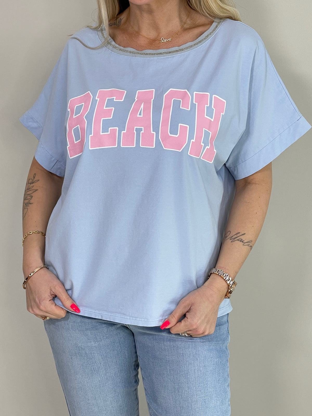 T-Shirt mit Aufdruck in versch. Farben