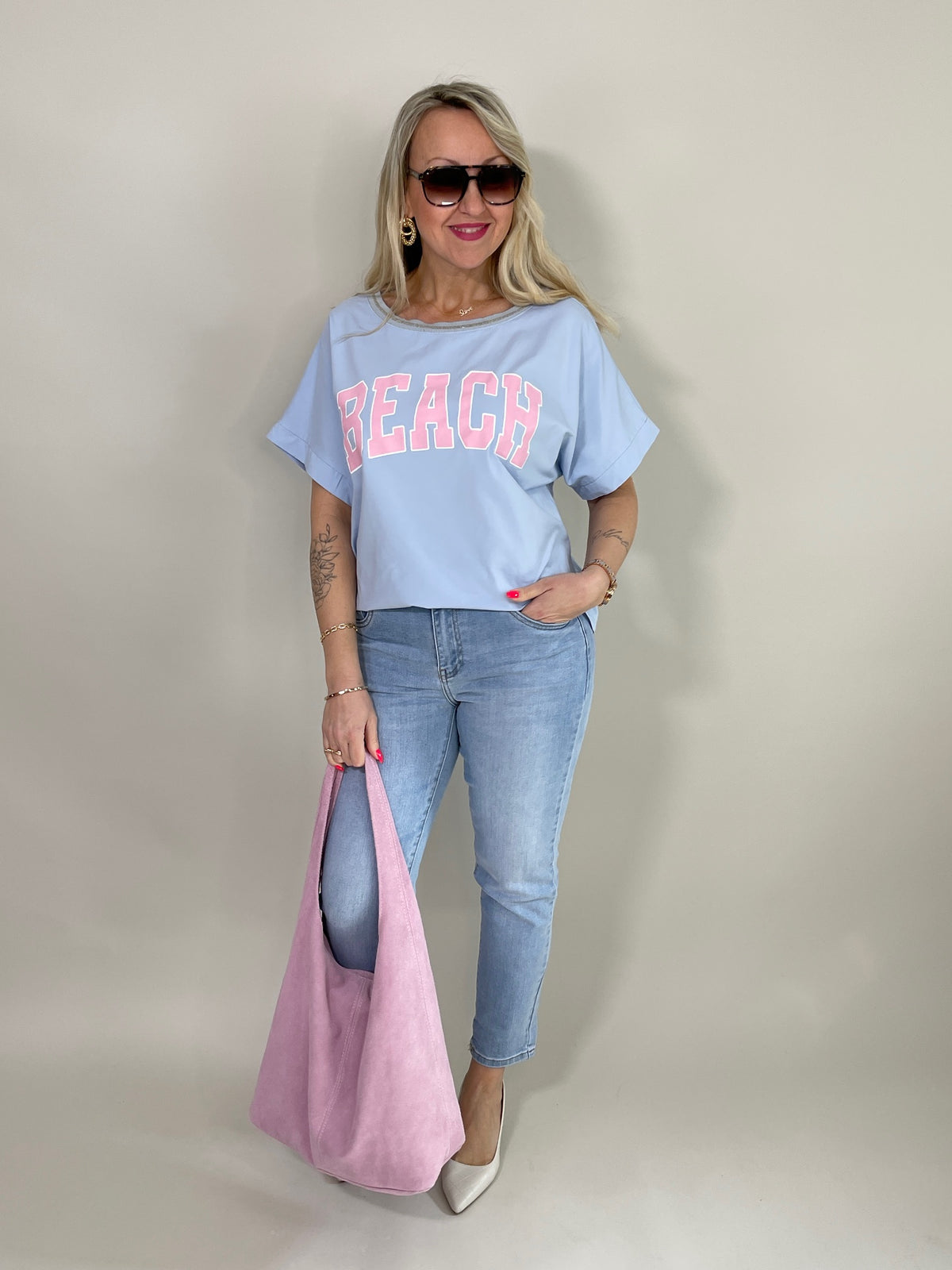 T-Shirt mit Aufdruck in versch. Farben