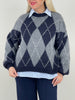 Pullover Rauten Muster in Marine/Grau Art. 6578