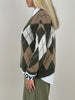 Pullover Rauten Muster in Khaki/Taupe Art. 6580
