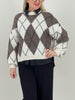 Pullover Rauten Muster in Creme/Taupe Art. 6577