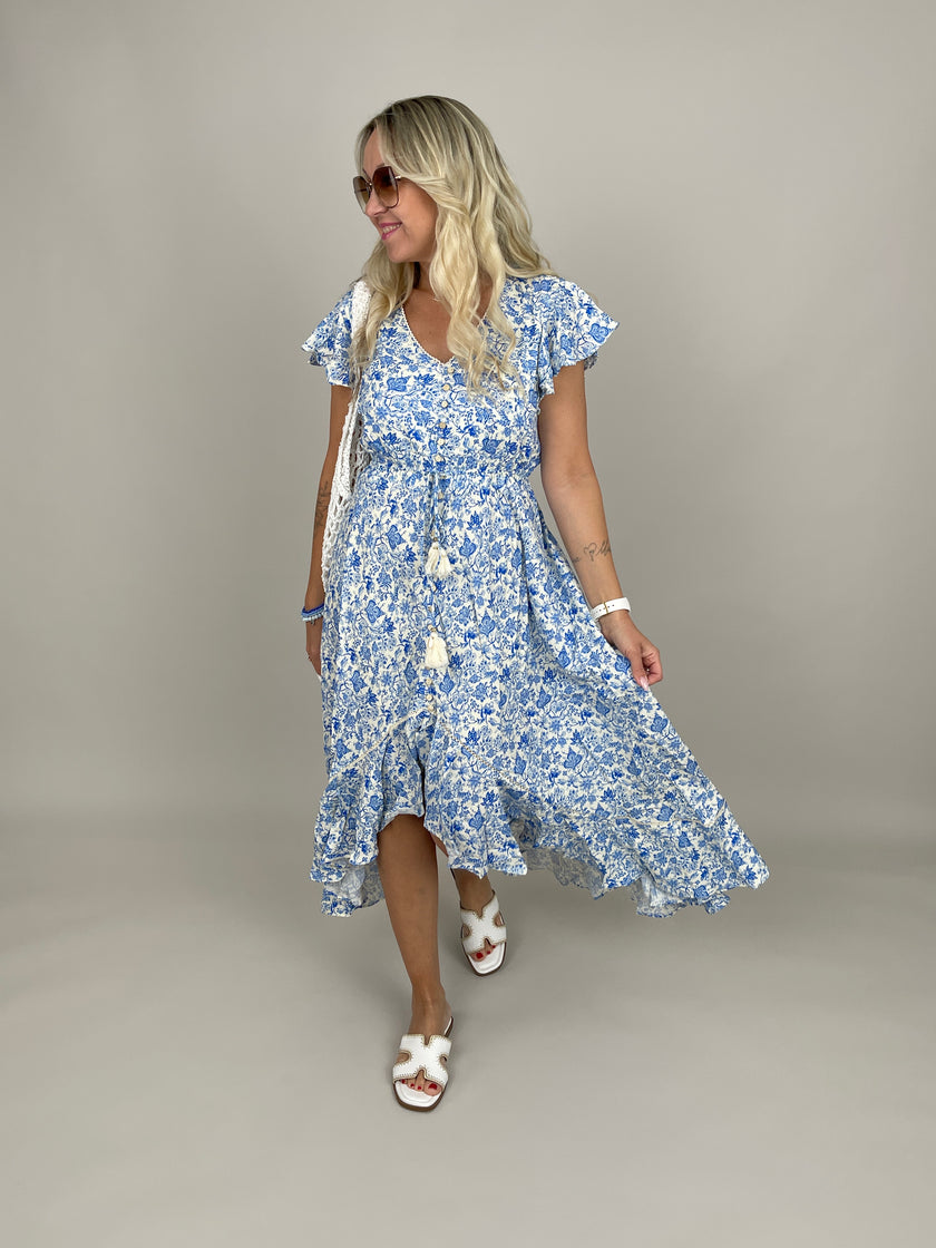 Kleid Flower in Blau
