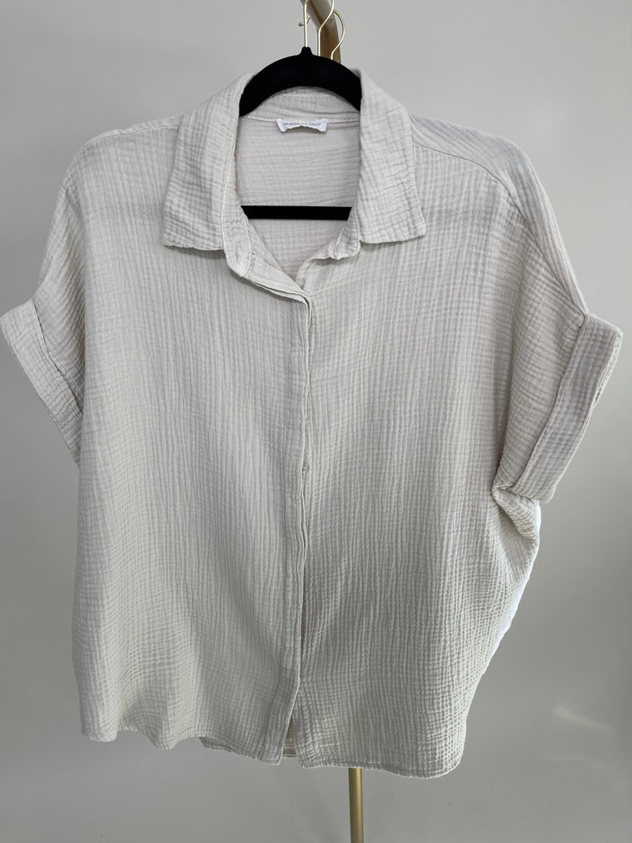 Musselin Bluse uni Kurzarm in versch. Farben Artikel 5809