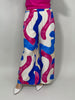 Marlene Hose gemustert in Blau/Pink  Artikel 5802