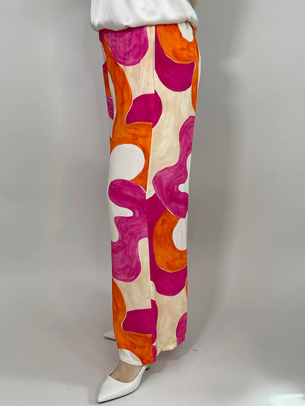 Marlene Hose gemustert in Pink/Orange  Artikel 5803