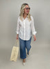 Bluse mit Stickereien in Weiß