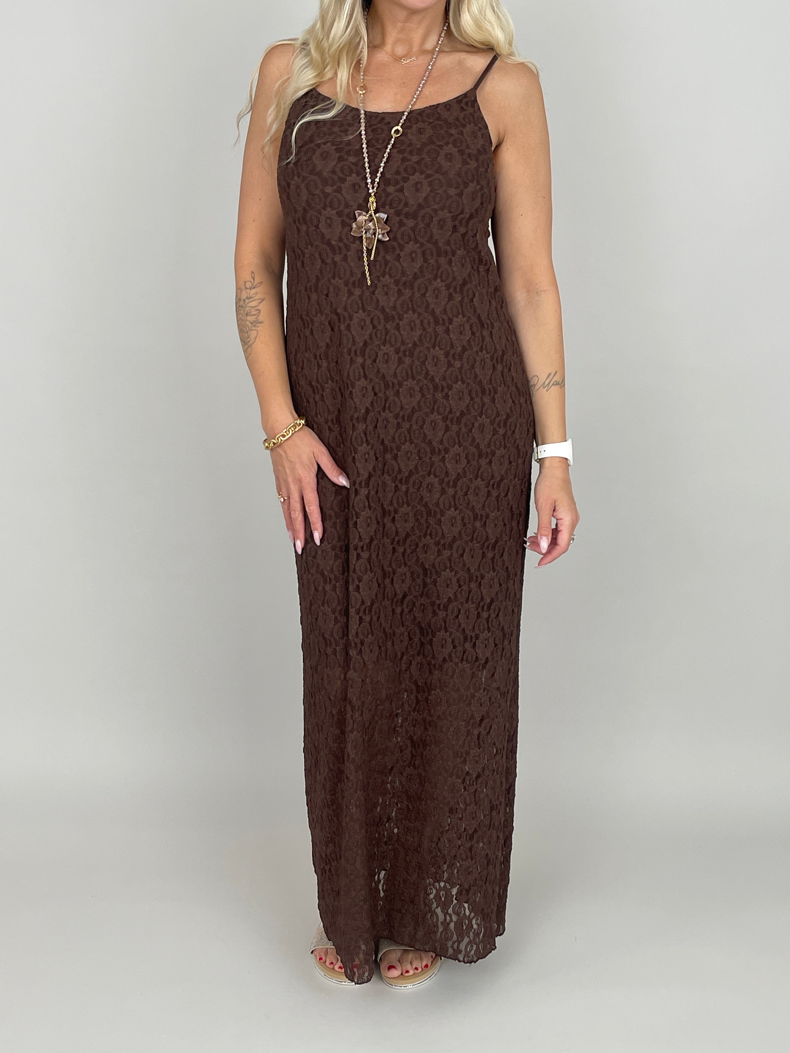 Kleid Spitze in Mokka