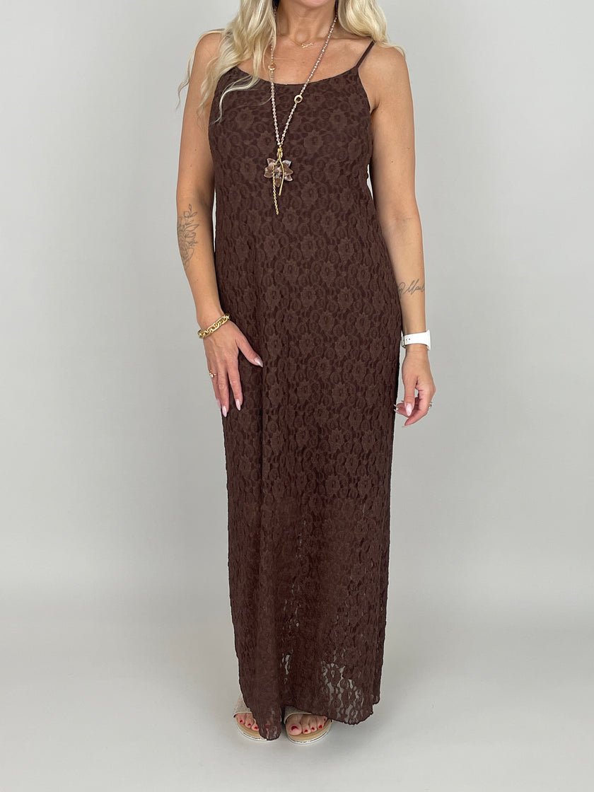 Kleid Spitze in Mokka