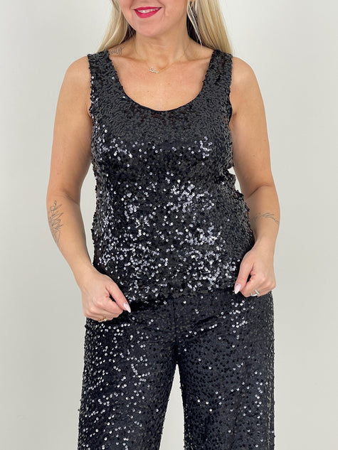 Top kurz mit Pailletten in versch. Farben Artikel 5426