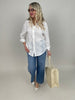 Bluse mit Stickereien in Weiß