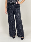 Marlenehose mit Pailletten in Schwarz Artikel 6591