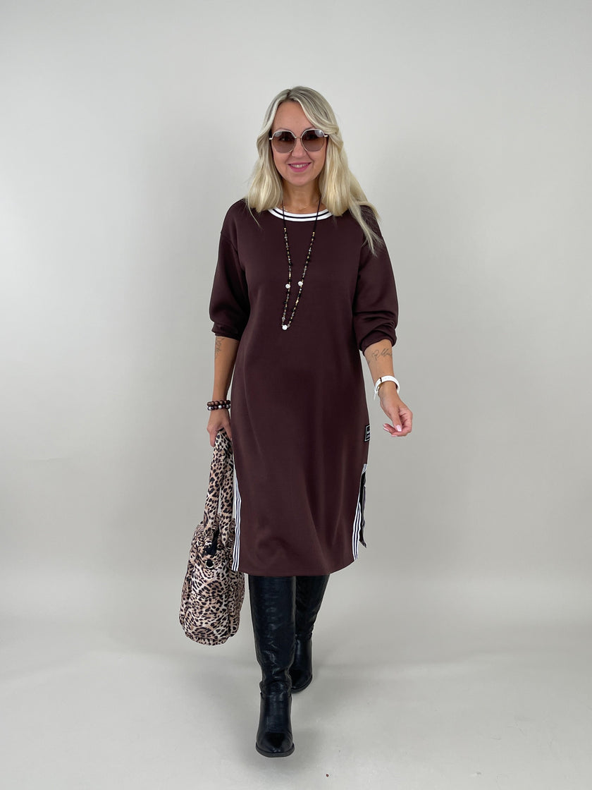 Kleid mit Streifen in Mokka Artikel 6266