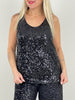 Top lang mit Pailletten in versch. Farben Artikel 5427
