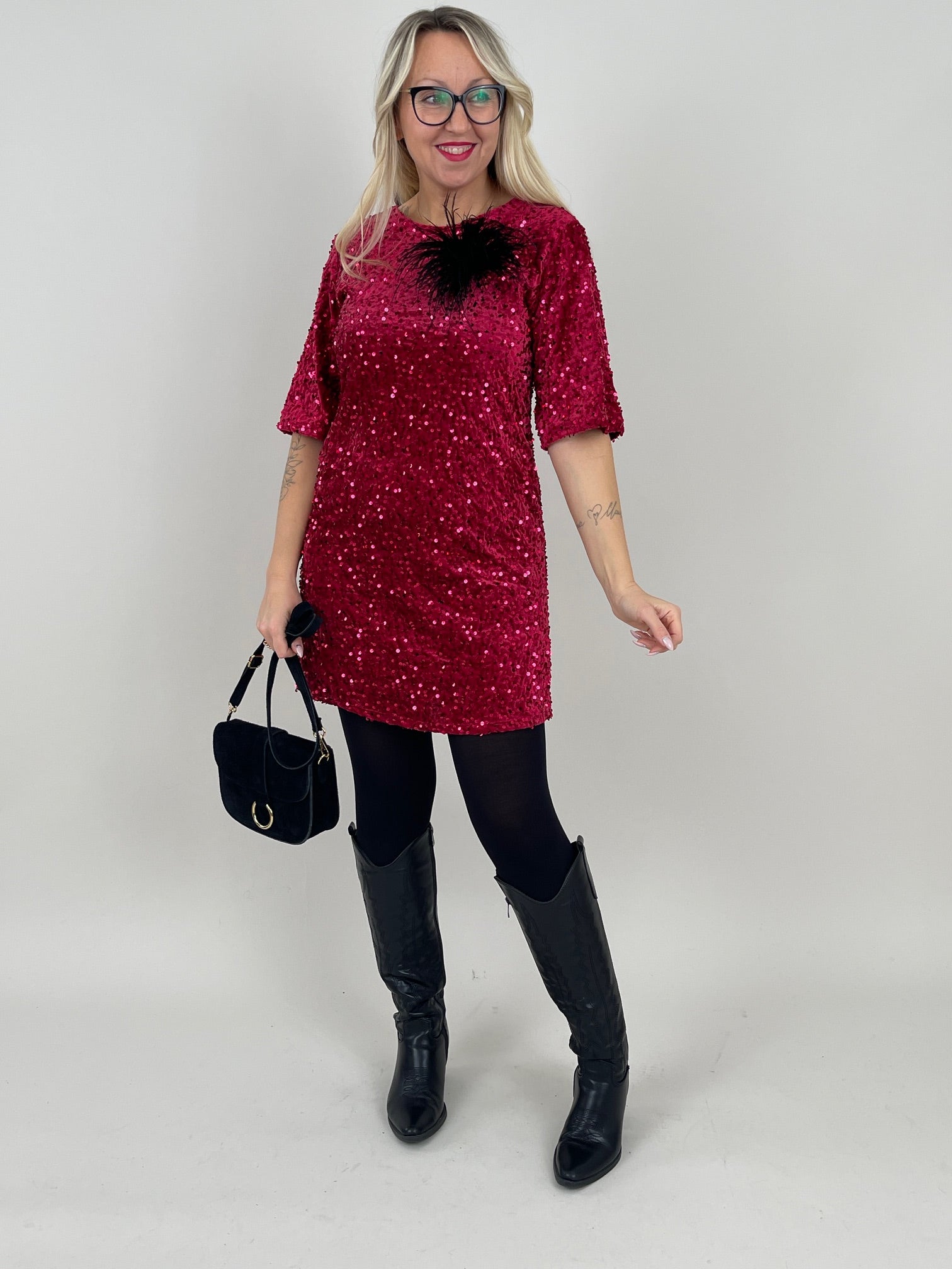 Kleid mit Pailletten in versch. Farben Artikel 5456