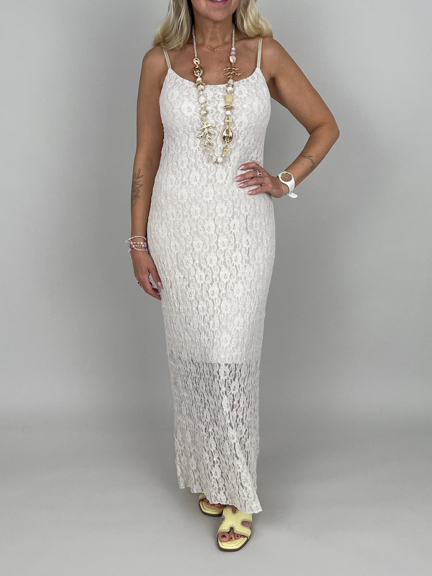 Kleid Spitze in Beige