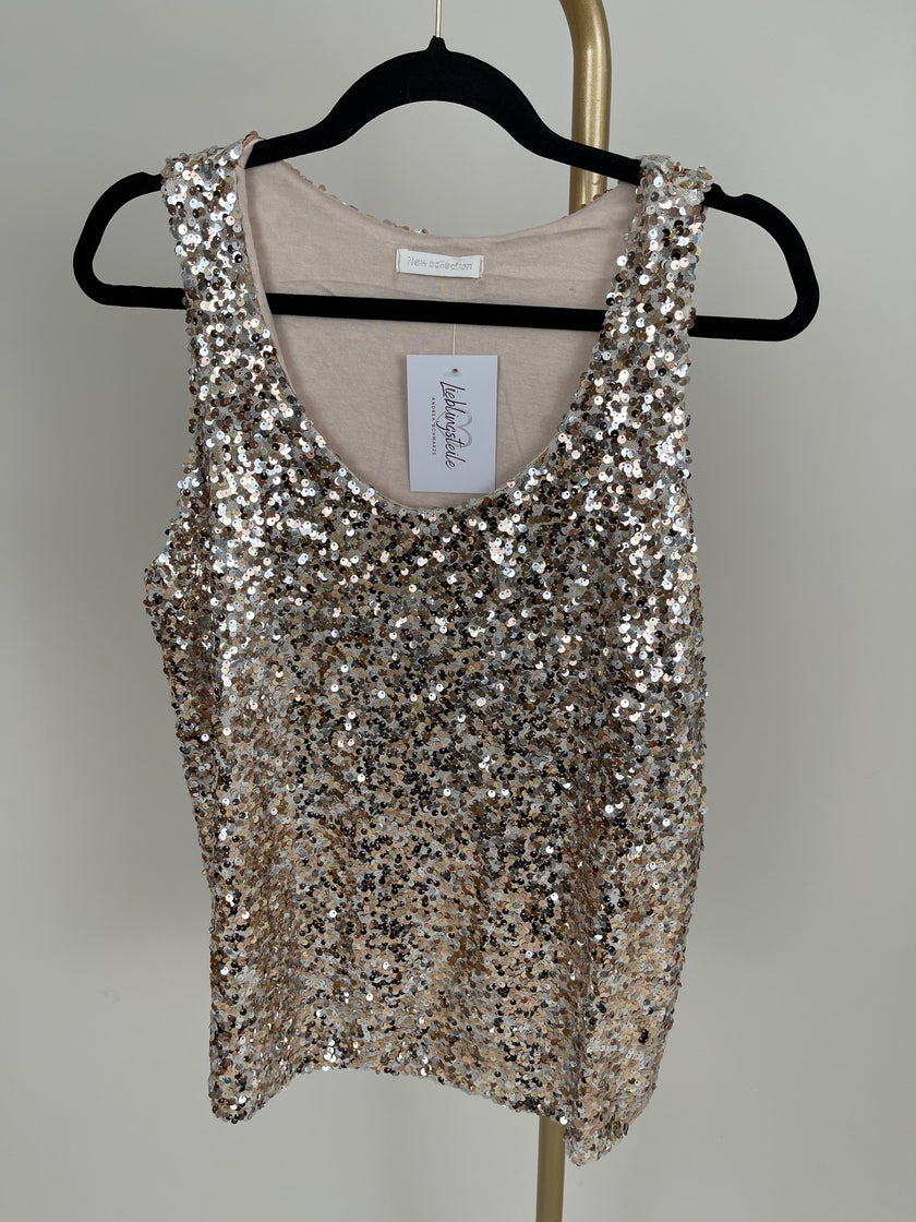 Top lang mit Pailletten in versch. Farben Artikel 5427
