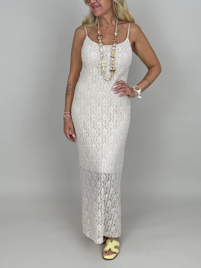Kleid Spitze in Beige
