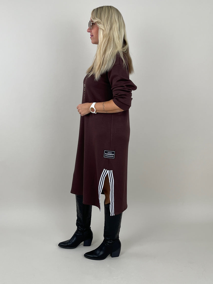 Kleid mit Streifen in Mokka Artikel 6266