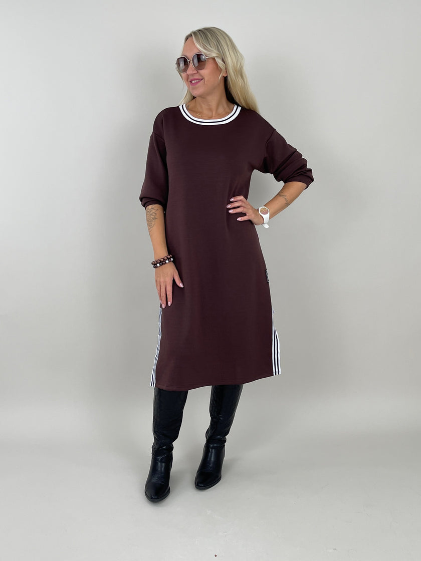 Kleid mit Streifen in Mokka Artikel 6266
