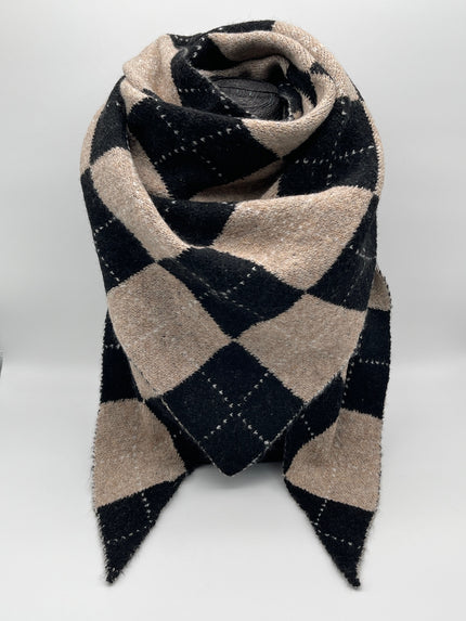 Dreieckstuch Karo Beige/Schwarz Art. 6593