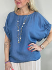 Blusenshirt Jeans-Optik in versch. Farben Artikel 5798