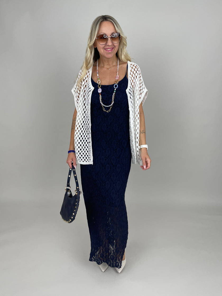 Kleid Spitze in Marine