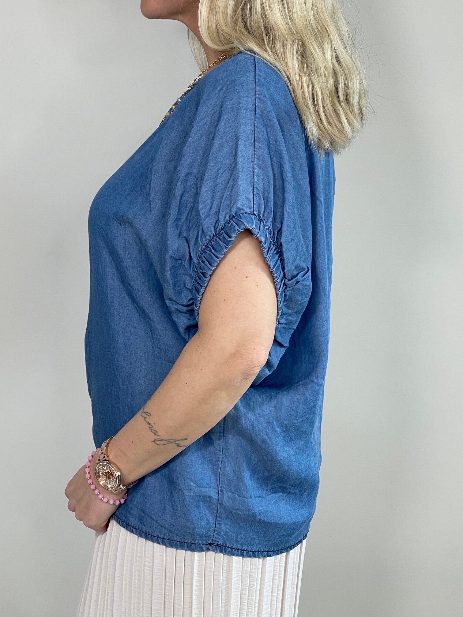 Blusenshirt Jeans-Optik in versch. Farben Artikel 5798
