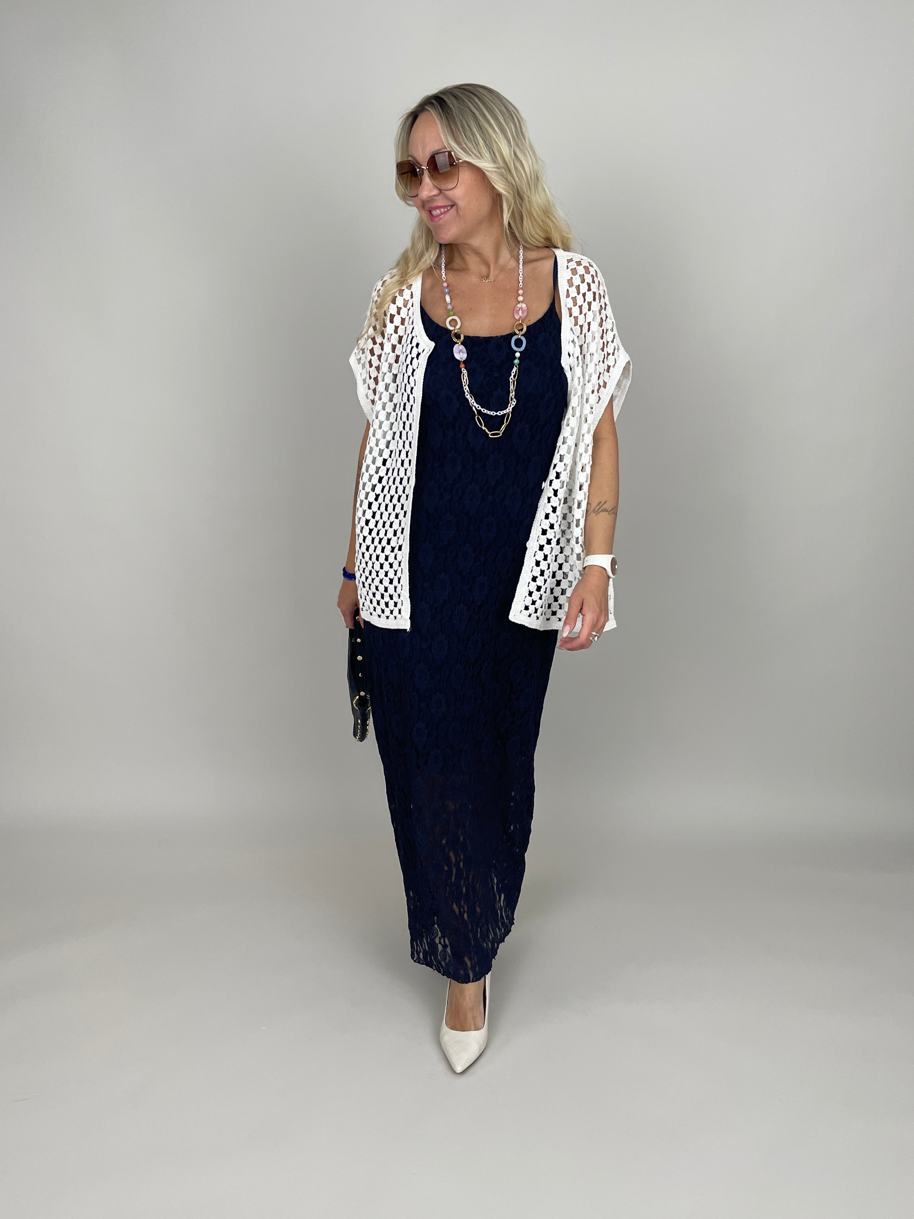 Kleid Spitze in Marine