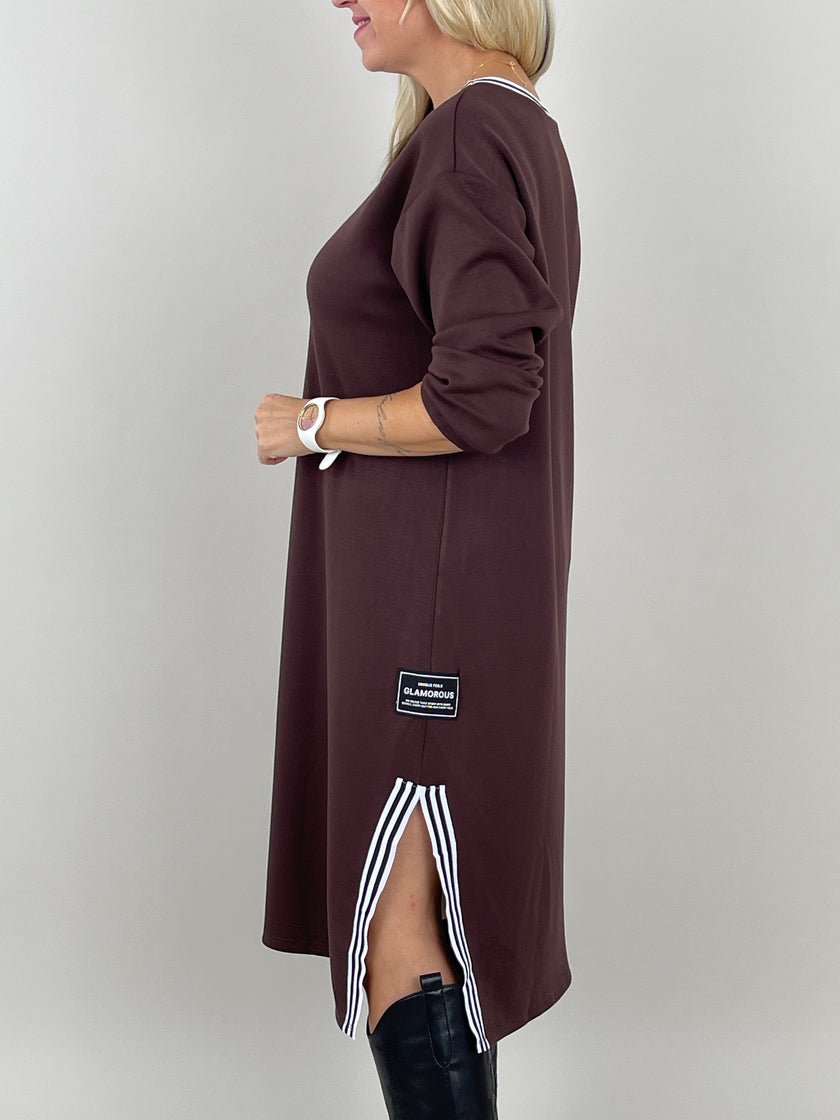 Kleid mit Streifen in Mokka Artikel 6266