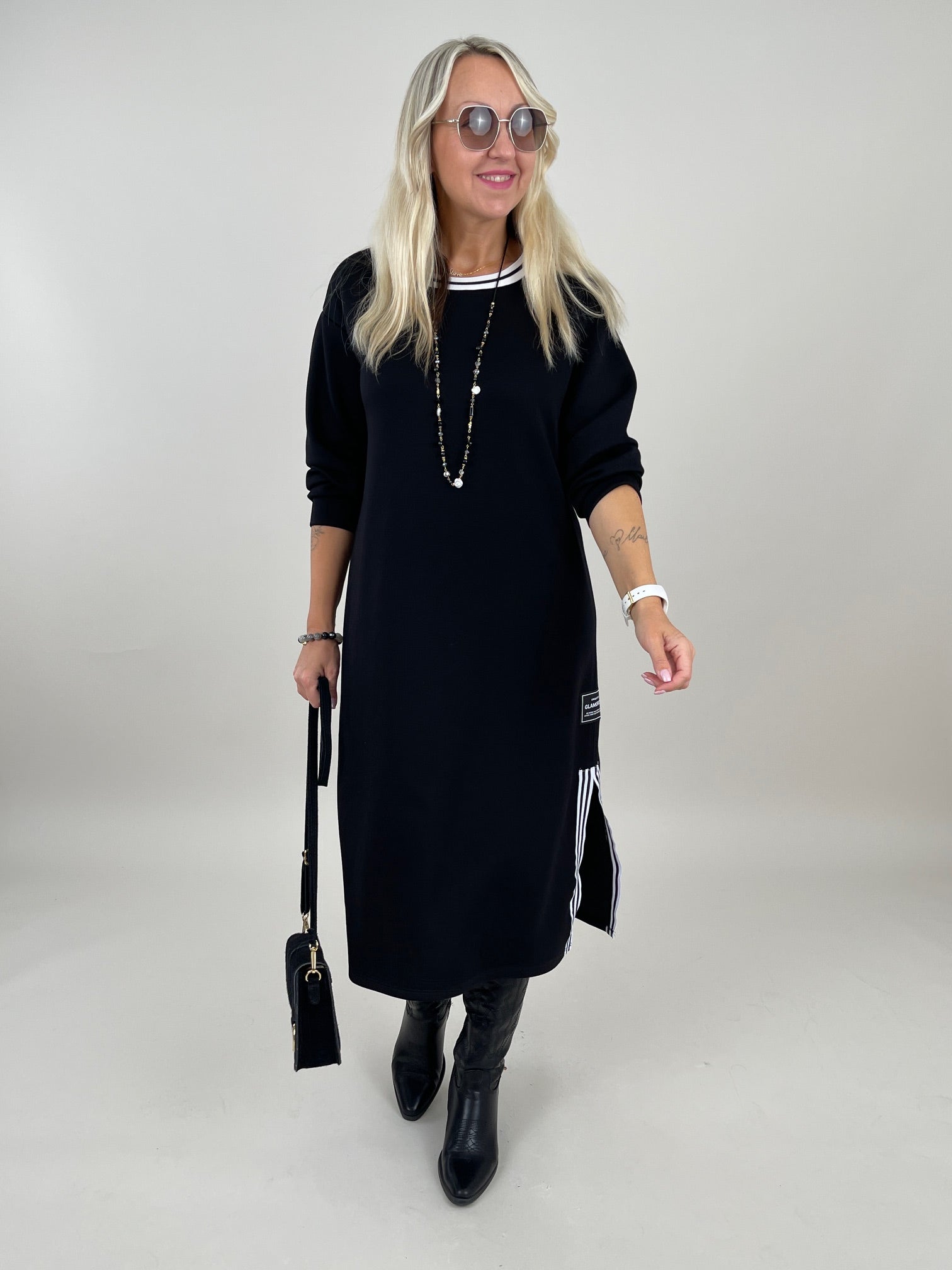Kleid mit Streifen in Schwarz Artikel 6268