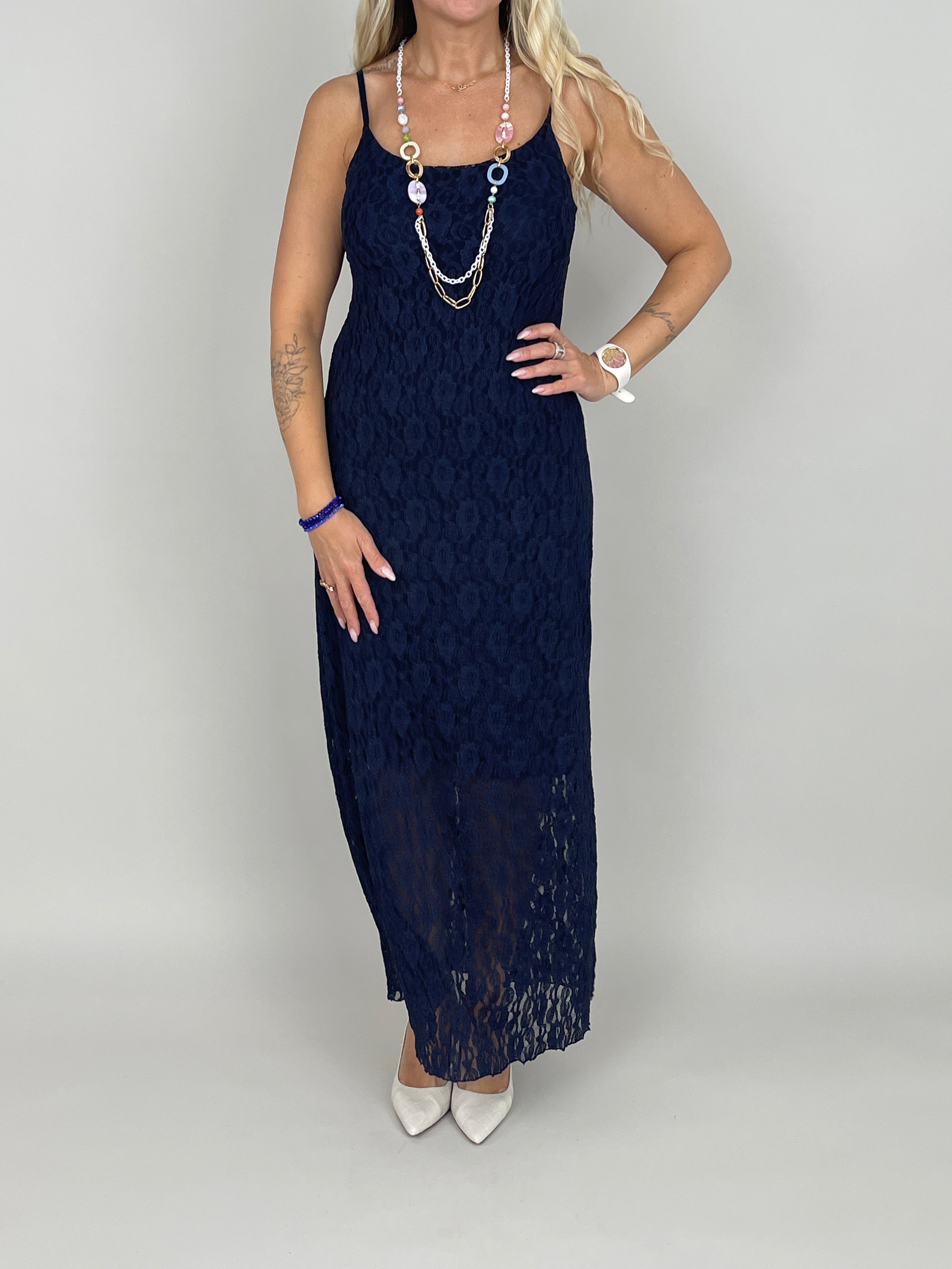 Kleid Spitze in Marine