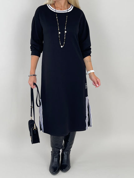 Kleid mit Streifen in Schwarz Artikel 6268