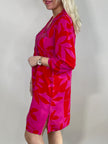 Tunika mit Perlen in Pink/Rot Artikel 5773