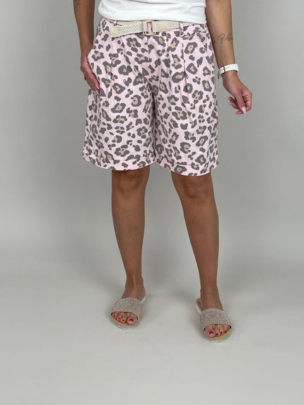 Bermuda Leo mit Gürtel in Rosa