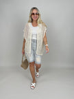 Jeans-Bermuda Boho-Details in Grau