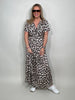 Kleid Kurzarm Kofferstoff Leo in Braun 5830