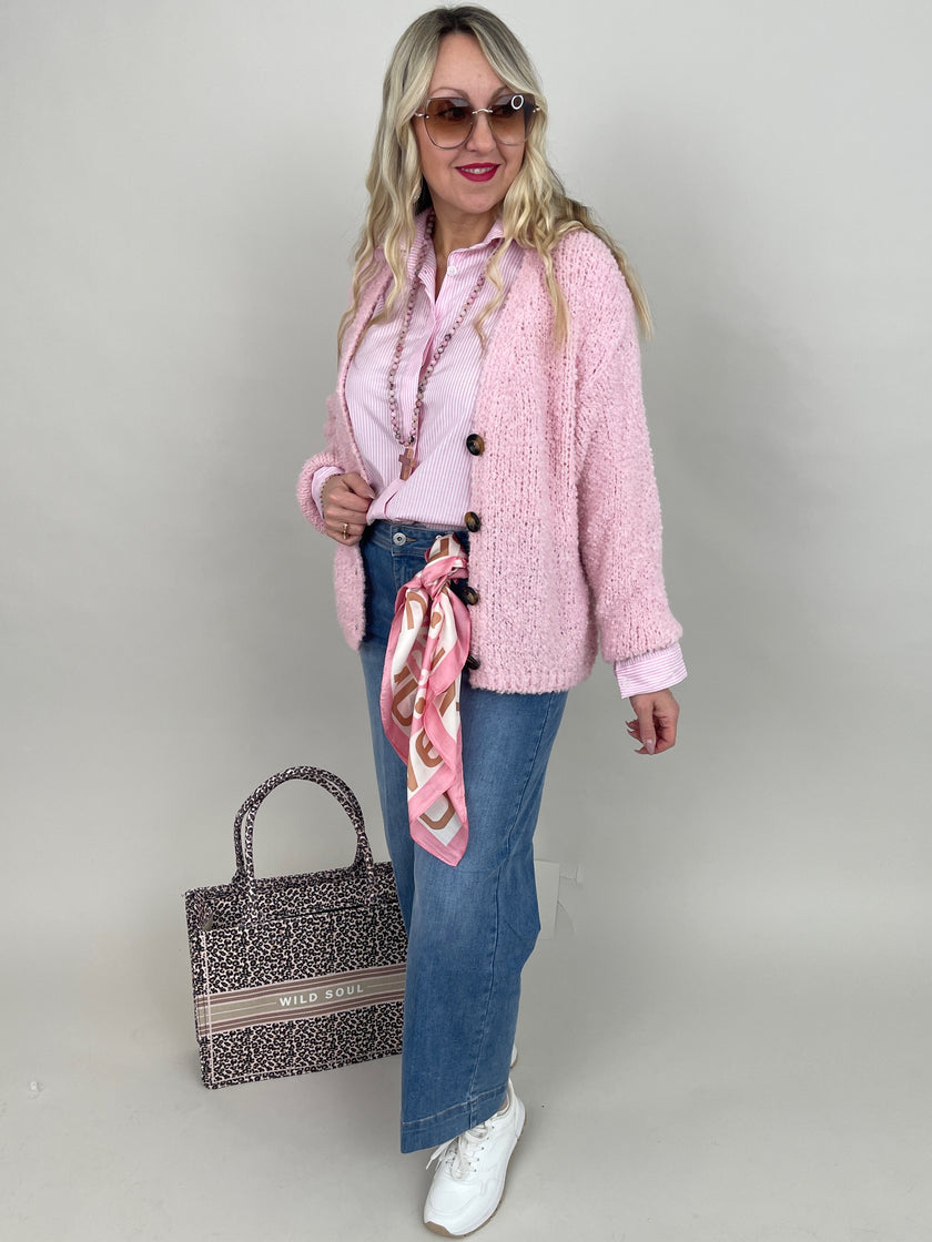 Cardigan Bouclé in Rosa Art. 6859