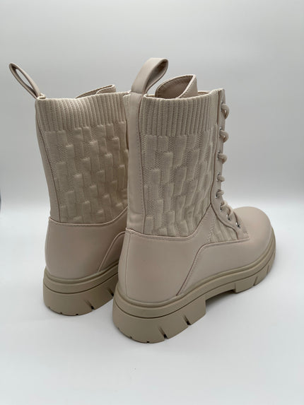 Boots mit Stoffeinsatz in Beige Artikel 3867