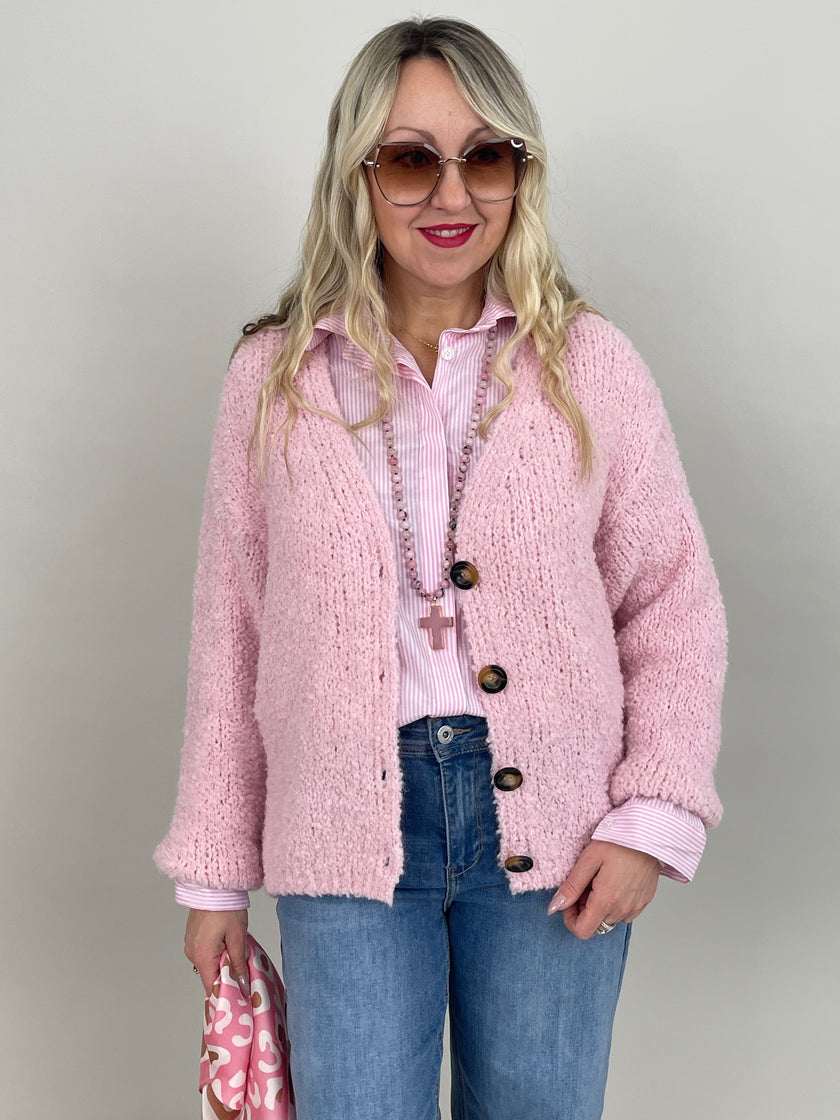 Cardigan Bouclé in Rosa Art. 6859